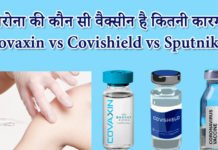 कोरोना की कौन सी वैक्सीन है कितनी कारगर? – Covaxin vs Covishield vs Sputnik-V कोरोना की कौन सी वैक्सीन है कितनी कारगर? - Covaxin vs Covishield vs Sputnik-V