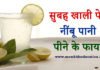 सुबह खाली पेट नींबू पानी पीने के फायदे – Benefits of Lemon Water सुबह खाली पेट नींबू पानी पीने के फायदे - Benefits of Lemon Water